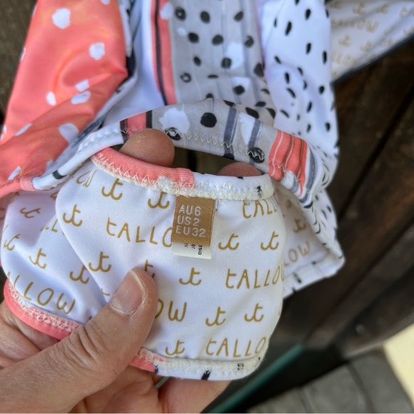 Tallow Polyphonic Halter Bikini Top & Bottom Set in Polka Mix NWT Sz 6 - Picture 12 of 16